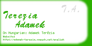 terezia adamek business card