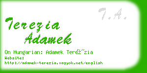 terezia adamek business card